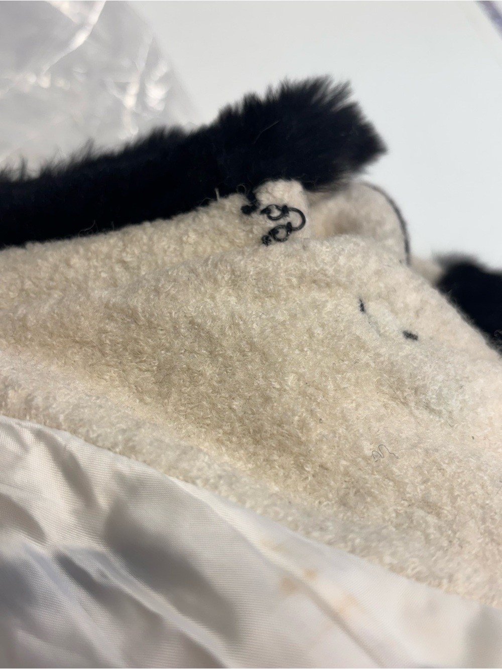 Vintage MaxMara Made in Italy Geometric Wool Coat with Fur Trim size 8 / EU 40 - Picture 5 of 8